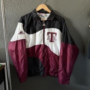 Vintage Texas A&M Windbreaker SM 90s Apex One Aggie Beveled Logo Block T Jacket